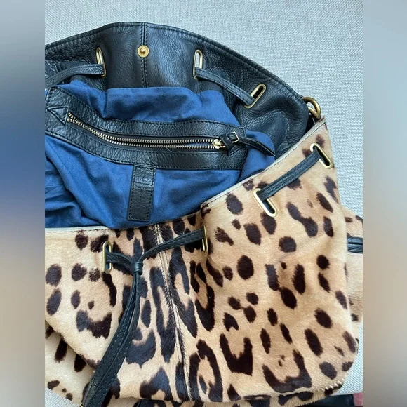 Jerome Dreyfuss Leopard Alain Haircalf Hobo Bag - Picture 11 of 16